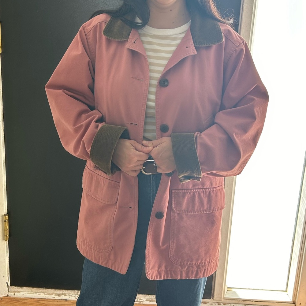 L.L. Bean Pink and Brown Women's Barn Coat